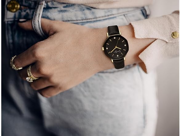 Jessica Simpson Leather Watch Octagon Dial