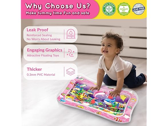 Tummy Time Baby Water Play Mat 2 Pack