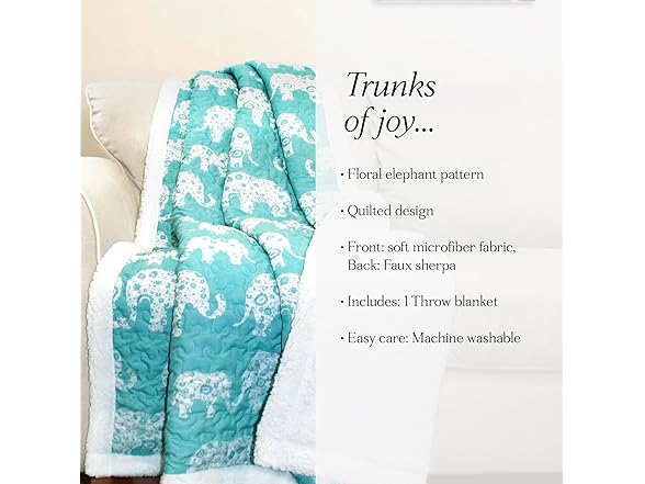 Lush Decor Elephant Reversible Throw