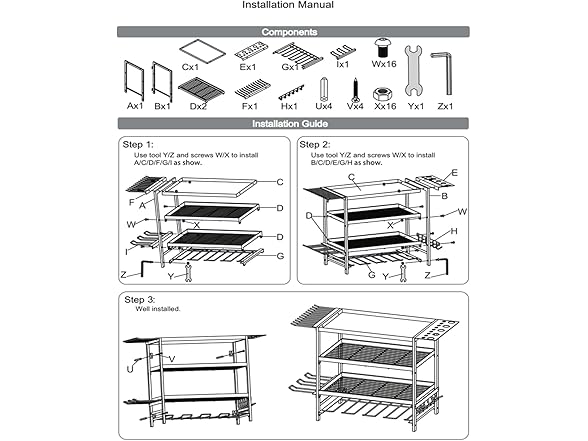 Dixiao 4 Layer Wall Mount Power Tool Organizer
