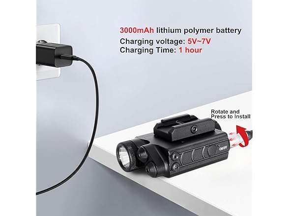 1200 Lumens Tactical Flashlight Dual Laser Combo