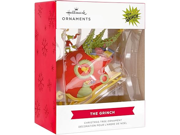 Hallmark Grinch on Sleigh Ornament