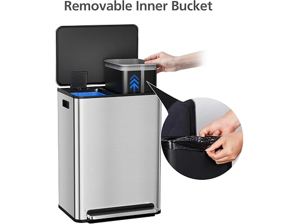 Dual Kitchen Trash Can, 2 x 8 Gal (2 x 30L)