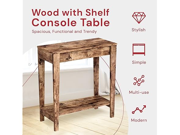 Safdie & Co Rustic Farmhouse Entry Table