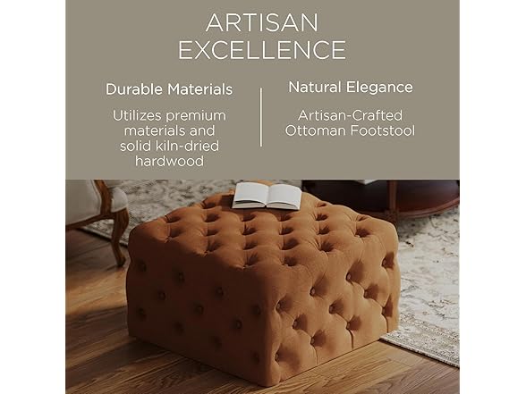 Maven Lane Henry Large Square Ottoman