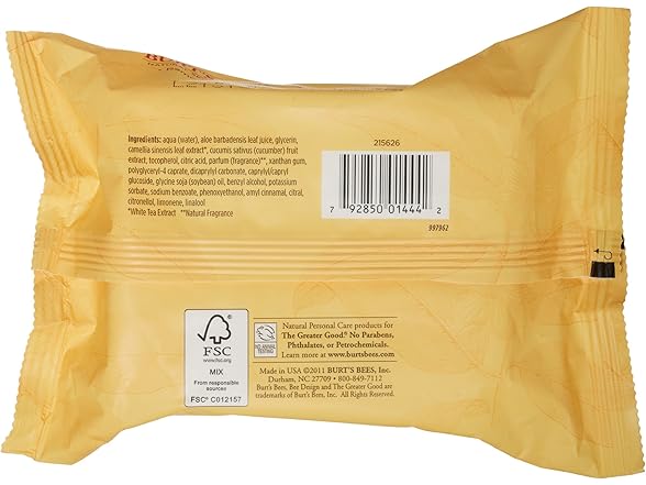 Burt's Bees Cleansing Towelettes 30ct