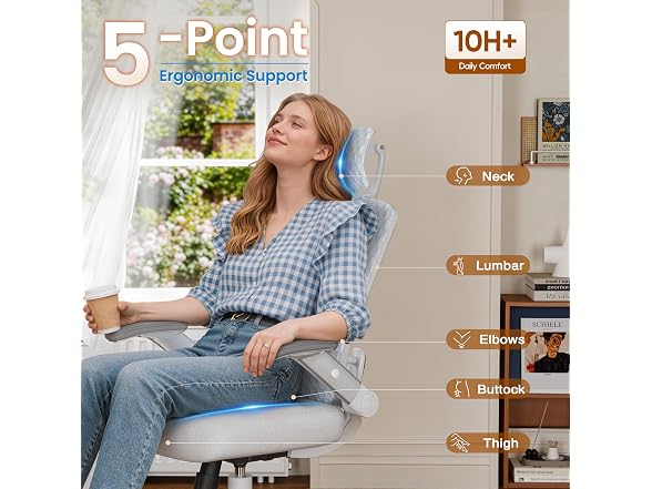 GABRYLLY GYE01-W Thick Sponge Seat Office Chair