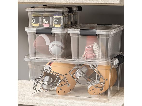 Superio Small Clear Storage Box with Lid, 4.75 Quart 10 PK