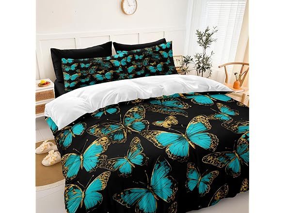 Chumerry Black and Gold Butterfly Comforter