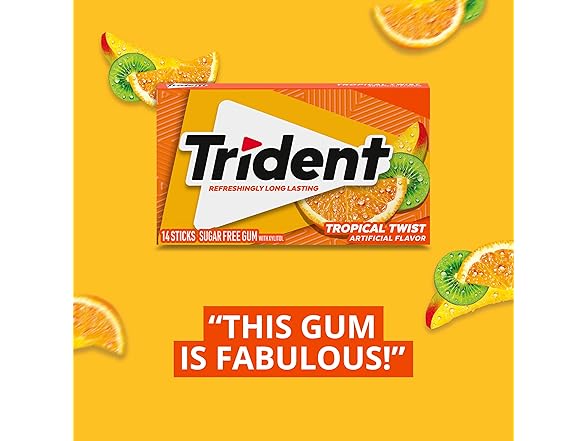 Trident Trident Tropical Twist Gum, 14pc, 12pk
