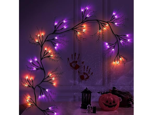 SURCVIO 6 Ft 54 LED Halloween Willow Vine