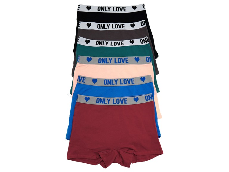 Angelina G6514_ASST_6_US Small (0-2) Angelina Cotton Boyshort Panties with Only Love Elastic Waistband (6-Pack) Asst (6 Pack)