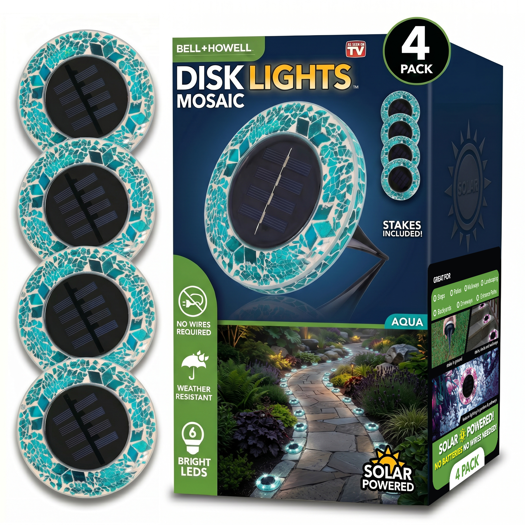 4Pack Mosaic Disk Light - Gallery 26