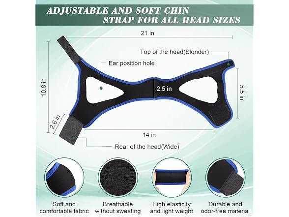 OHALEEP Anti Snoring Chin Strap for Sleep