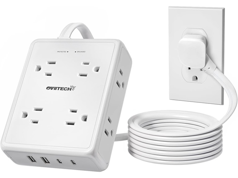 Surge Protector Flat Power Strip | 6Ft