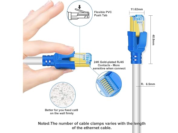 AOPOCKAN TECH Cat 8 Ethernet Cable 125