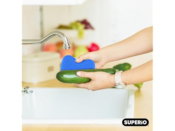 Silicone Dish Sponges Blue 3pk