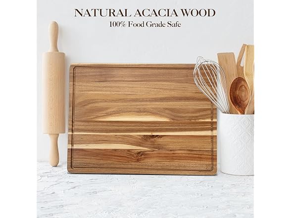 Takywep Acacia Wood Cutting Board, 24x18