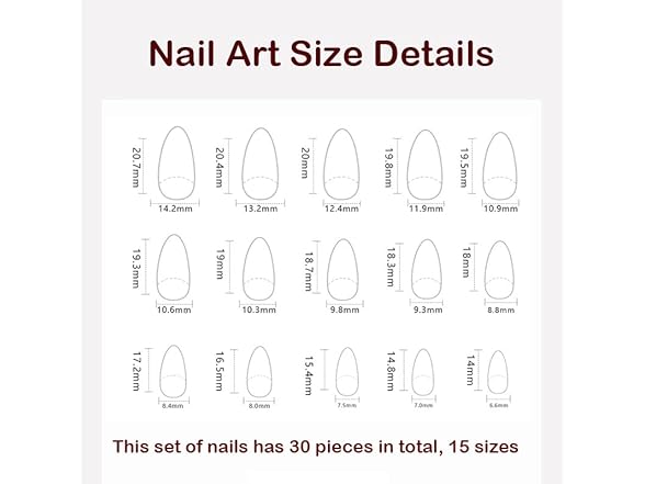 Almond Press On Nails Short (Pink, 30 Pcs)