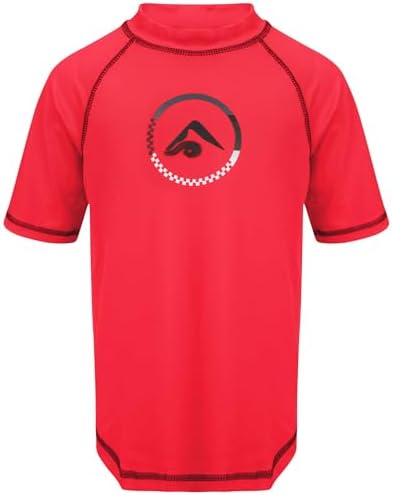Kanu Surf Boys UPF 50+ Sun Protective Rashguard Swim Shirt, Haywire Red, Large (12)