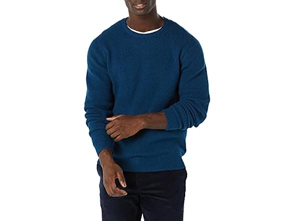 Amazon Essentials Waffle-Knit Sweater, Blue (XS)