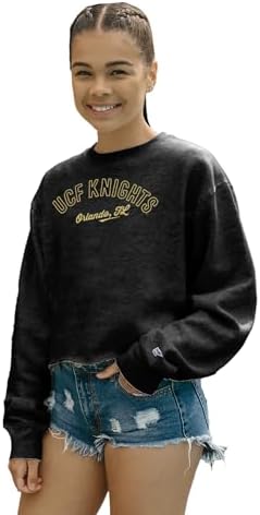 Blue 84 Women's Standard NCAA Officially Licensed Crop Crewneck Sweatshirt Campus Team Color, X-Large