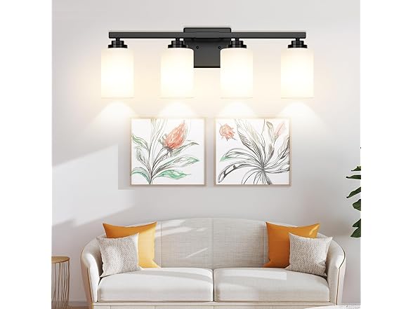 4-Light Bathroom Light Fixtures, 27" Modern Vanity Lights
