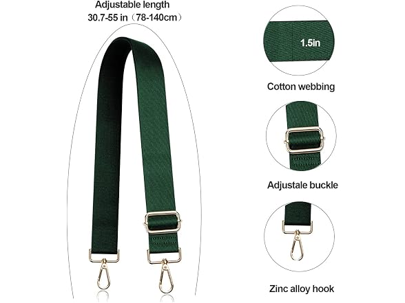 1pc Adjustable Cotton Bag Straps 30-55inch
