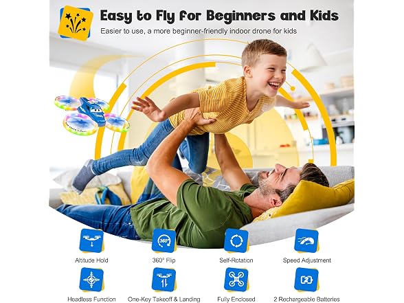 Helatt Drones for Kids Beginners LED