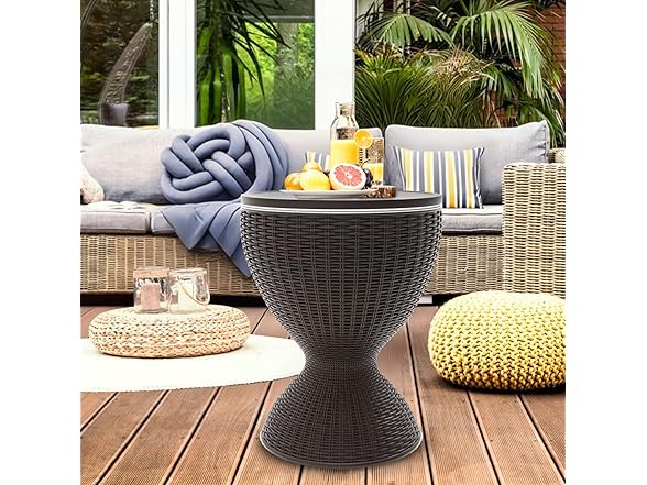 Grey Patio Bar Side Table