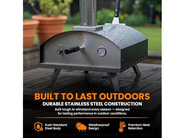 Stoke 13" Wood Pizza Oven W/ Gas Burner