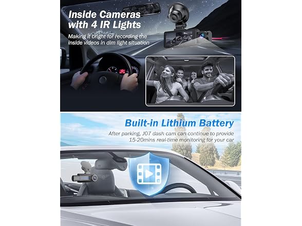 BAEASU 3-Ch 2.5K+1440P Dash Cam w/ 32GB
