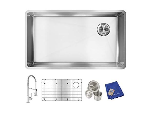 Elkay Crosstown 18 Gauge SS 31.5" Sink Kit w Faucet