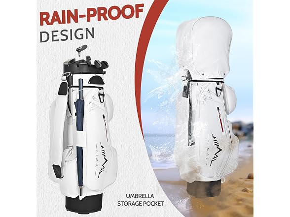 UNIHIMAL BC6275260307559 White Golf Cart Bag Pro (Open Box)