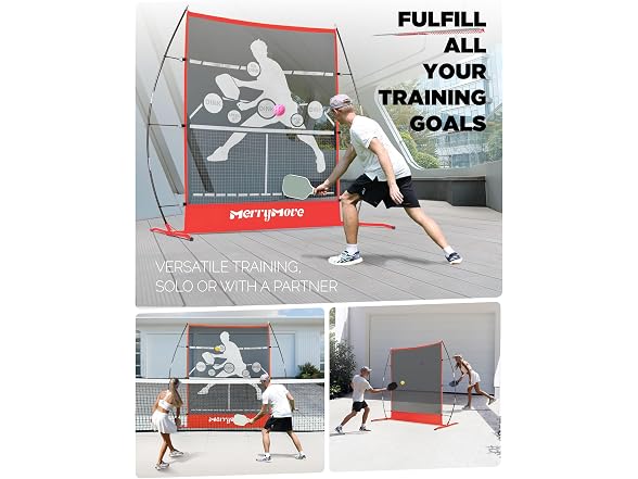 Red Pickleball Practice Rebounder Net