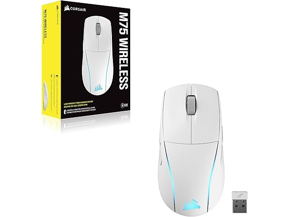 Corsair M75 Wireless RGB Gaming Mouse, White