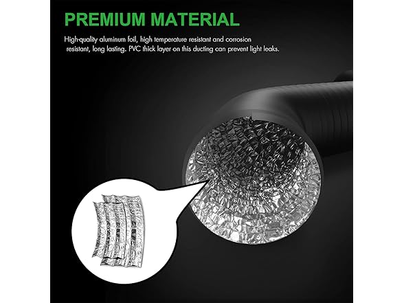 iPower Flexible 6 Inch 8 Feet Aluminum Ducting
