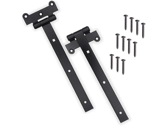 12" Black Door Hinges – 2Pcs