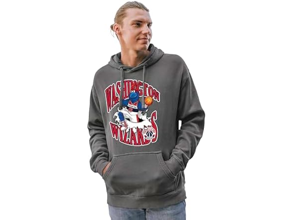 WASHINGTON WIZARDS Hooded Sweatshirt Ringspun Slam (Large)