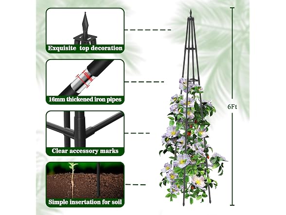 Hsundries 6FT Obelisk Trellis
