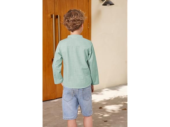 Arshiner Boys (7-8 Years) Button Up Henley Shirts