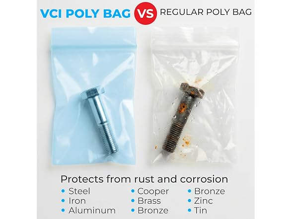 VCI Reclosable Poly Bags 12" x 18", Pack of 25-4 mil 