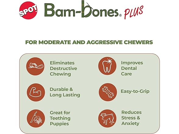 SPOT Bam-Bones Plus Gigglers Dumbbell Durable Dog Chew Toy