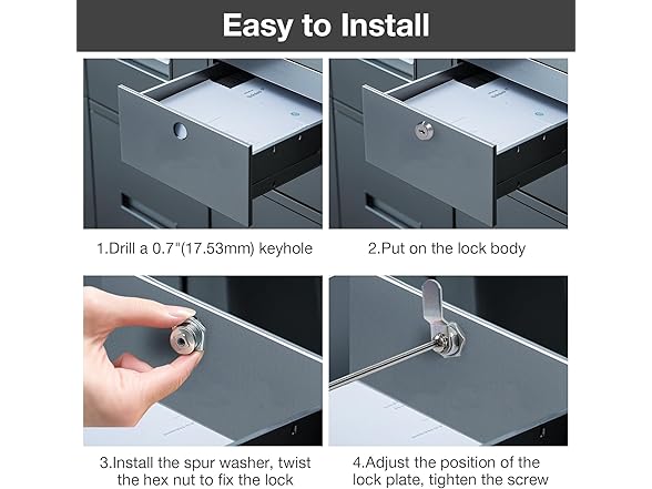 Cabinet Locks 5/8" Cam Keyed 2pk