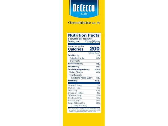 De Cecco Semolina Pasta, Orecchiette No.91