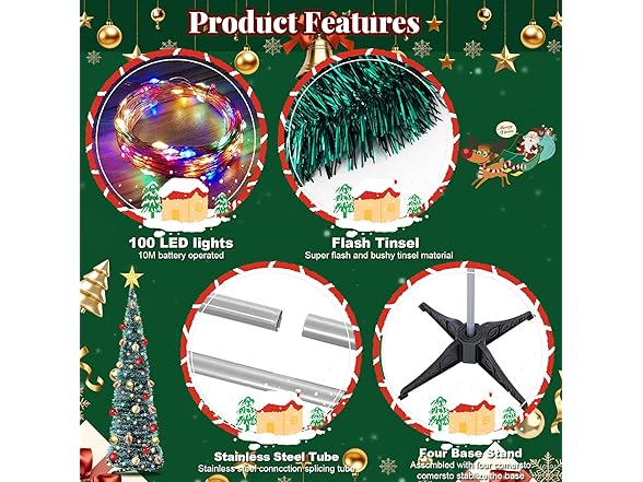 Abdtech Pop-Up Christmas Trees with Lights