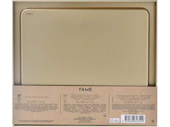 Fame by Paco Rabanne for Women - 3 Pc Gift Set