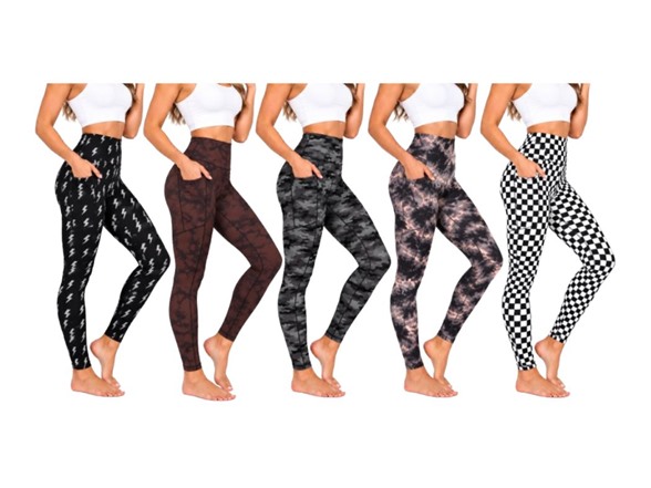 (5PK) Women's Leggings W/ Pockets