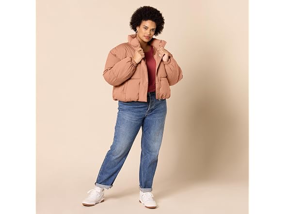 Amazon Essentials Women Crop Puffer Jacket (Small)