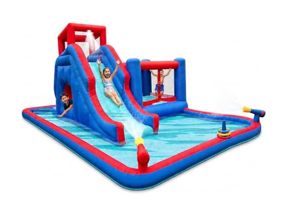 Sunny & Fun 2-in-1 Bounce & Blast Inflatable Water Slide Park